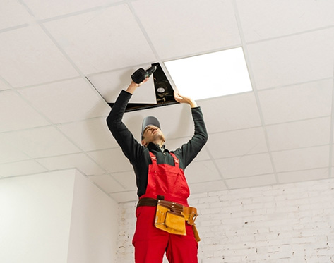 Zau Interiors grid ceiling, a functional and attractive way to add character to an office
