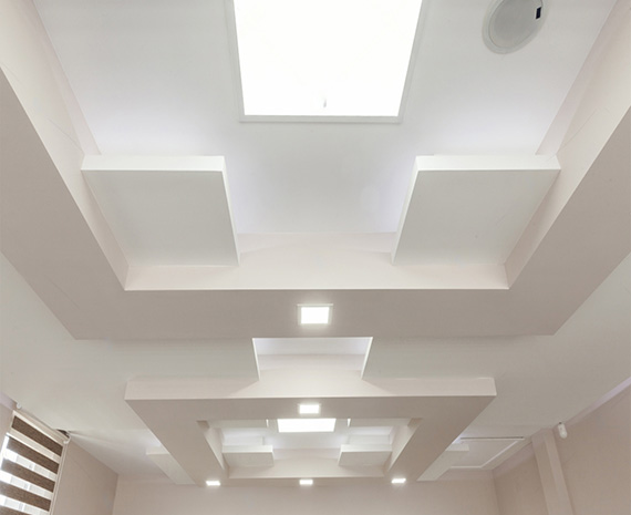 Image of a gypsum false ceiling installed by Zau Interiors